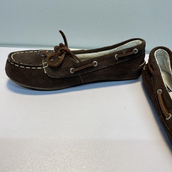 Sperry Top-Sider Shoresider Girls Brown Suede 3-Eye Boat Dock Shoes Sz 3 - Picture 5 of 8